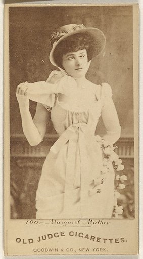 Margaret Mather, from the Actors and Actresses series (N171) for Old Judge Cigarettes