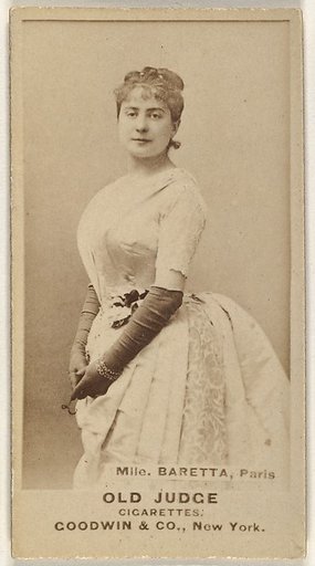 Mlle. Baretta, Paris, from the Actors and Actresses series (N171) for Old Judge Cigarettes