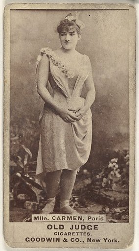 Mlle. Carmen, Paris, from the Actors and Actresses series (N171) for Old Judge Cigarettes