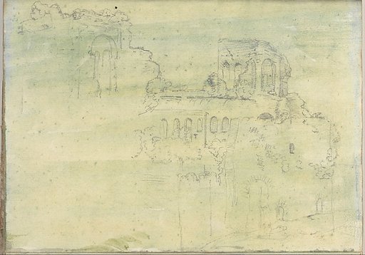 Roman ruins (Smaller Italian sketchbook, leaf 12 recto)