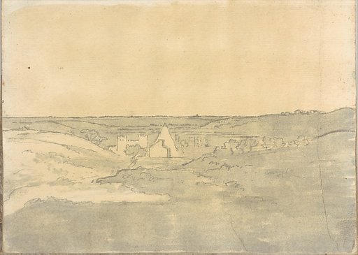 Landscape with Pyramid of Gaius Cestius, at Rome (Smaller Italian sketchbook, leaf 25 recto)