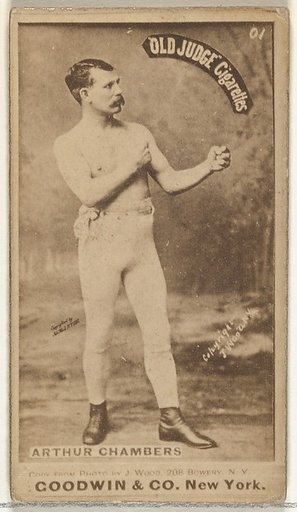 Arthur Chambers, from the Celebrities and Prizefighters series (N174) for Old Judge Cigarettes