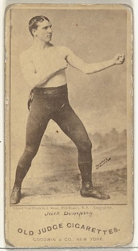Jack Dempsey, from the Celebrities and Prizefighters series (N174) for Old Judge Cigarettes