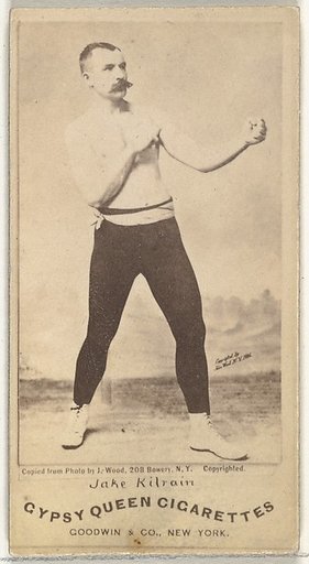 Jake Kilrain, from the Celebrities and Prizefighters series (N174) for Gypsy Queen Cigarettes