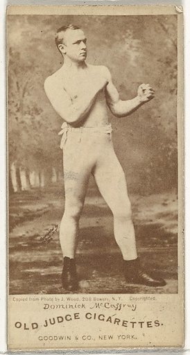 Dominick McCaffrey, from the Celebrities and Prizefighters series (N174) for Old Judge Cigarettes