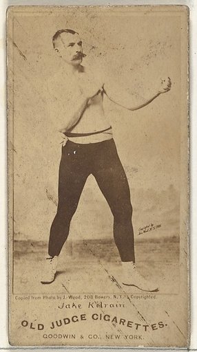 Jake Kilrain, from the Celebrities and Prizefighters series (N174) for Old Judge Cigarettes