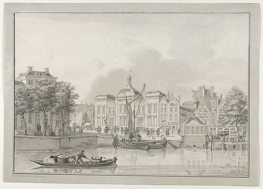 The Old Stock Exchange (Koopmansbeurs), Rotterdam, seen from the East, with the Kolk and the Beursplein in the Foreground