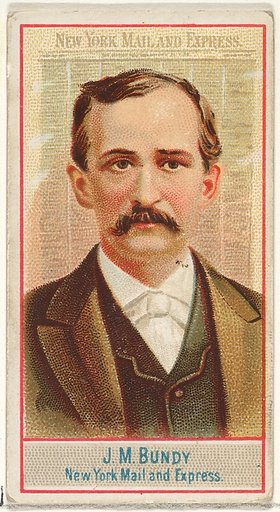 J.M. Bundy, New York Mail and Express, from the American Editors series (N1) for Allen & Ginter Cigarettes Brands