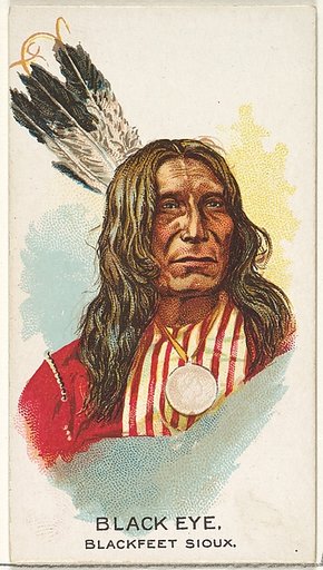 Black Eye, Blackfeet Sioux, from the American Indian Chiefs series (N2) for Allen & Ginter Cigarettes Brands