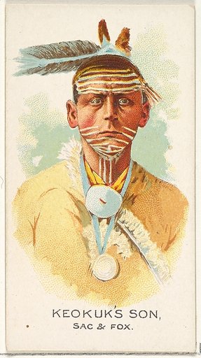 Keokuk's Son, Sac and Fox, from the American Indian Chiefs series (N2) for Allen & Ginter Cigarettes Brands