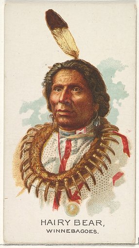 Hairy Bear, Winnebagoes, from the American Indian Chiefs series (N2) for Allen & Ginter Cigarettes Brands