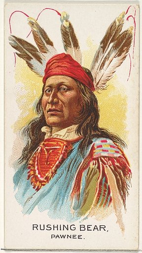 Rushing Bear, Pawnee, from the American Indian Chiefs series (N2) for Allen & Ginter Cigarettes Brands