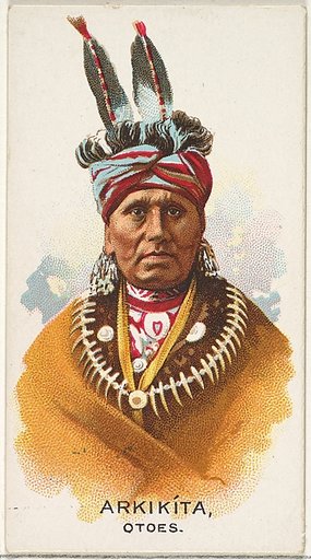 Arkikita, Otoes, from the American Indian Chiefs series (N2) for Allen & Ginter Cigarettes Brands