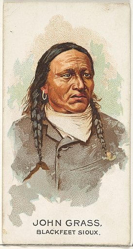 John Grass, Blackfeet Sioux, from the American Indian Chiefs series (N2) for Allen & Ginter Cigarettes Brands