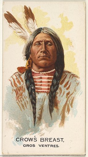 Crow's Breast, Gros Ventres, from the American Indian Chiefs series (N2) for Allen & Ginter Cigarettes Brands