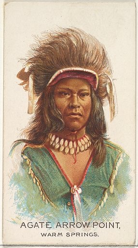 Agate Arrow Point, Warm Springs, from the American Indian Chiefs series (N2) for Allen & Ginter Cigarettes Brands