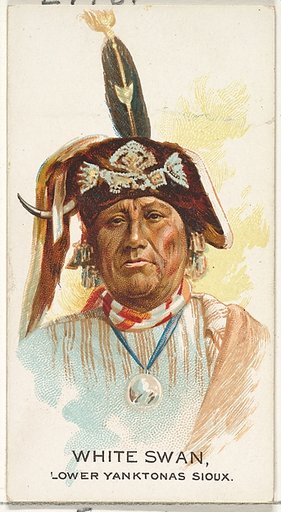 White Swan, Lower Yanktonas Sioux, from the American Indian Chiefs series (N2) for Allen & Ginter Cigarettes Brands
