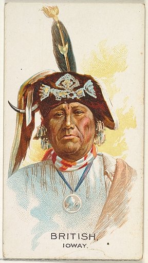 British, Ioway, from the American Indian Chiefs series (N2) for Allen & Ginter Cigarettes Brands