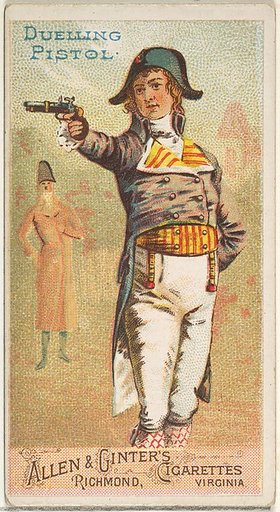 Duelling Pistol, from the Arms of All Nations series (N3) for Allen & Ginter Cigarettes Brands