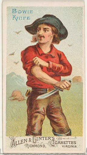 Bowie Knife, from the Arms of All Nations series (N3) for Allen & Ginter Cigarettes Brands