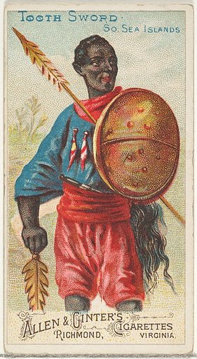 Tooth Sword, South Sea Islands, from the Arms of All Nations series (N3) for Allen & Ginter Cigarettes Brands