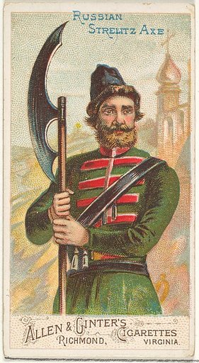 Russian Strelitz Axe, from the Arms of All Nations series (N3) for Allen & Ginter Cigarettes Brands