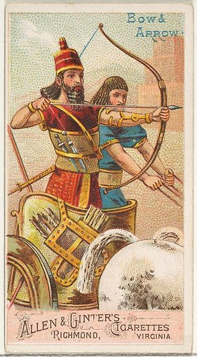 Bow and Arrow, from the Arms of All Nations series (N3) for Allen & Ginter Cigarettes Brands