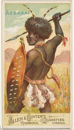 Assagai, from the Arms of All Nations series (N3) for Allen & Ginter Cigarettes Brands