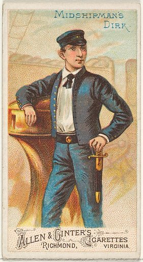 Midshipman's Dirk, from the Arms of All Nations series (N3) for Allen & Ginter Cigarettes Brands