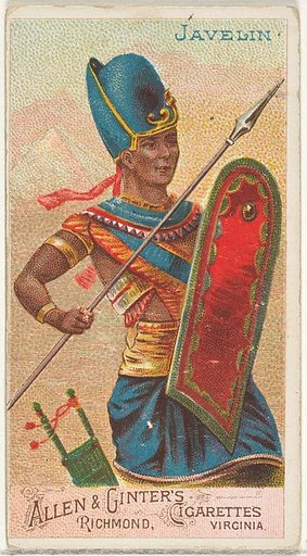Javelin, from the Arms of All Nations series (N3) for Allen & Ginter Cigarettes Brands