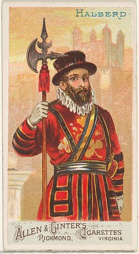 Halberd, from the Arms of All Nations series (N3) for Allen & Ginter Cigarettes Brands