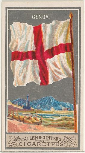 Genoa, from the City Flags series (N6) for Allen & Ginter Cigarettes Brands