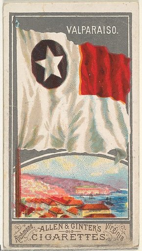 Valparaiso, from the City Flags series (N6) for Allen & Ginter Cigarettes Brands