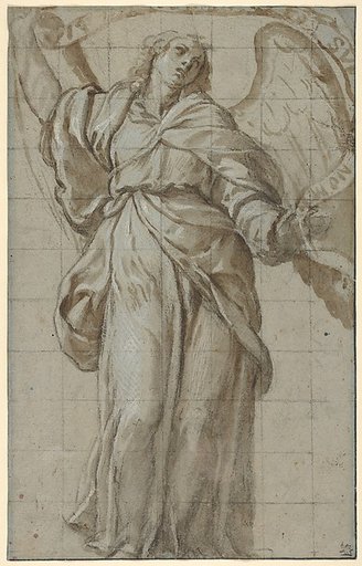 Standing Angel Holding a Scroll