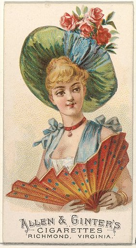 Plate 50, from the Fans of the Period series (N7) for Allen & Ginter Cigarettes Brands