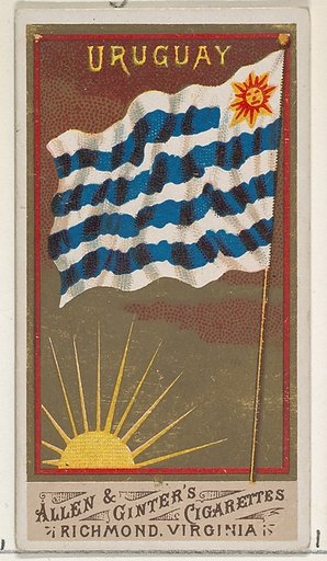 Uruguay, from Flags of All Nations, Series 1 (N9) for Allen & Ginter Cigarettes Brands