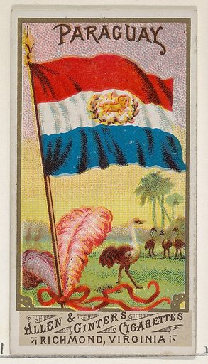 Paraguay, from Flags of All Nations, Series 1 (N9) for Allen & Ginter Cigarettes Brands