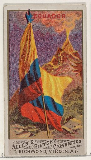 Ecuador, from Flags of All Nations, Series 1 (N9) for Allen & Ginter Cigarettes Brands