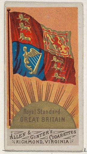 Royal Standard, Great Britain, from Flags of All Nations, Series 1 (N9) for Allen & Ginter Cigarettes Brands