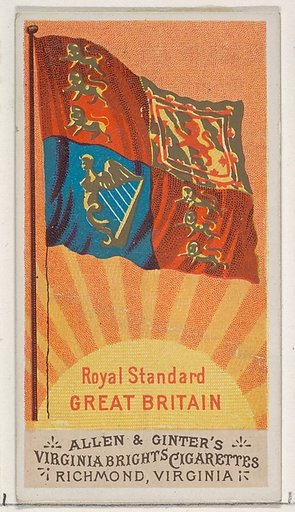 Royal Standard, Great Britain, from Flags of All Nations, Series 1 (N9) for Allen & Ginter Cigarettes Brands