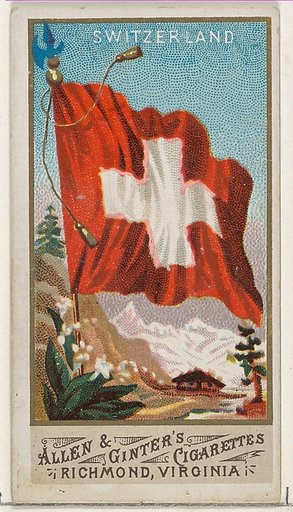 Switzerland, from Flags of All Nations, Series 1 (N9) for Allen & Ginter Cigarettes Brands
