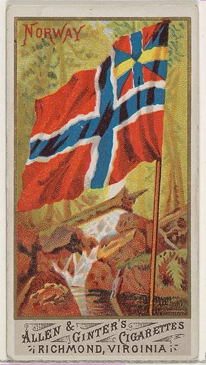 Norway, from Flags of All Nations, Series 1 (N9) for Allen & Ginter Cigarettes Brands