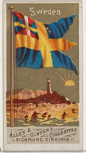 Sweden, from Flags of All Nations, Series 1 (N9) for Allen & Ginter Cigarettes Brands