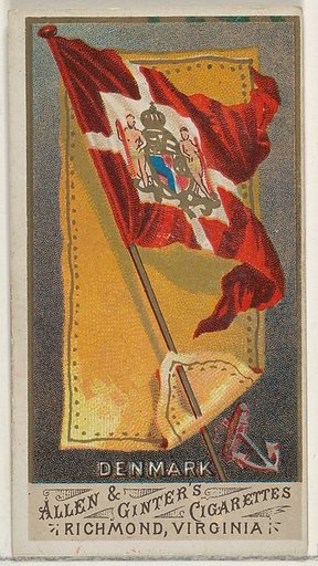 Denmark, from Flags of All Nations, Series 1 (N9) for Allen & Ginter Cigarettes Brands