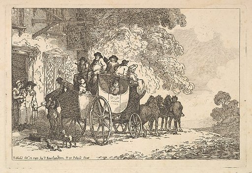 A Laden Stage Coach Outside a Post House
