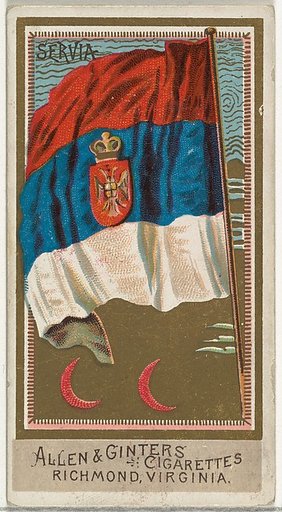 Serbia, from Flags of All Nations, Series 2 (N10) for Allen & Ginter Cigarettes Brands