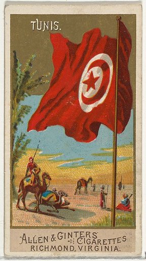 Tunis, from Flags of All Nations, Series 2 (N10) for Allen & Ginter Cigarettes Brands