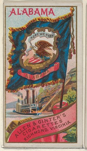 Alabama, from Flags of the States and Territories (N11) for Allen & Ginter Cigarettes Brands