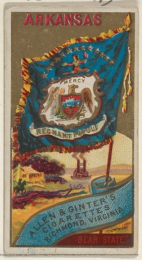Arkansas, from Flags of the States and Territories (N11) for Allen & Ginter Cigarettes Brands