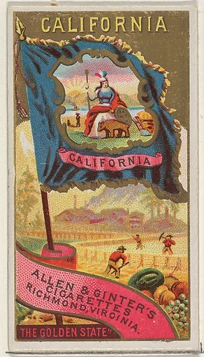 California, from Flags of the States and Territories (N11) for Allen & Ginter Cigarettes Brands